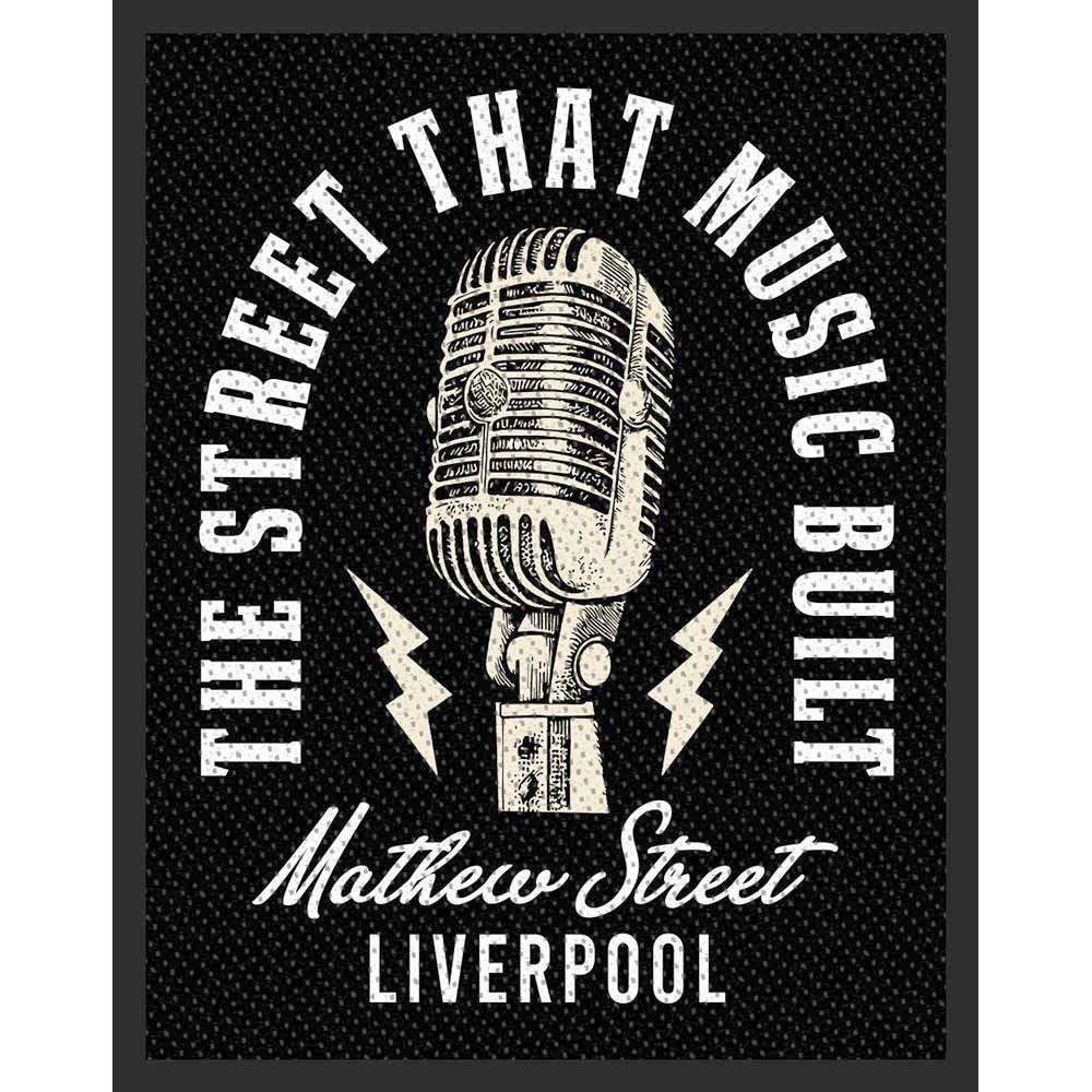 - Mathew St Mic Street That Music Built Patch - Zwart